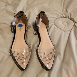 Ballet flats with gold spikes size 10 new